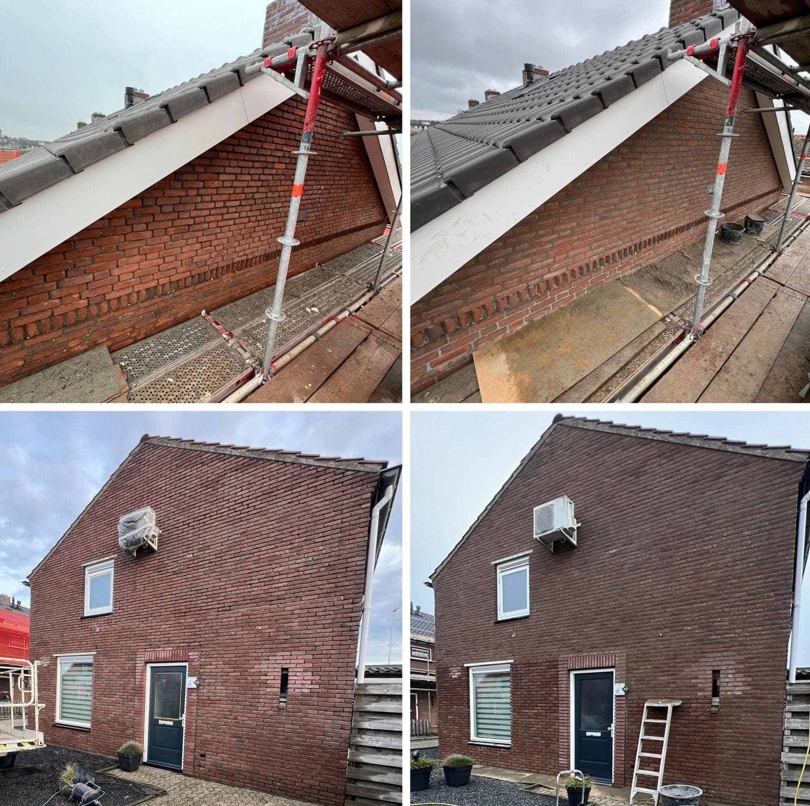 Gevelrenovatie woningbouw, voor en na gevelherstel